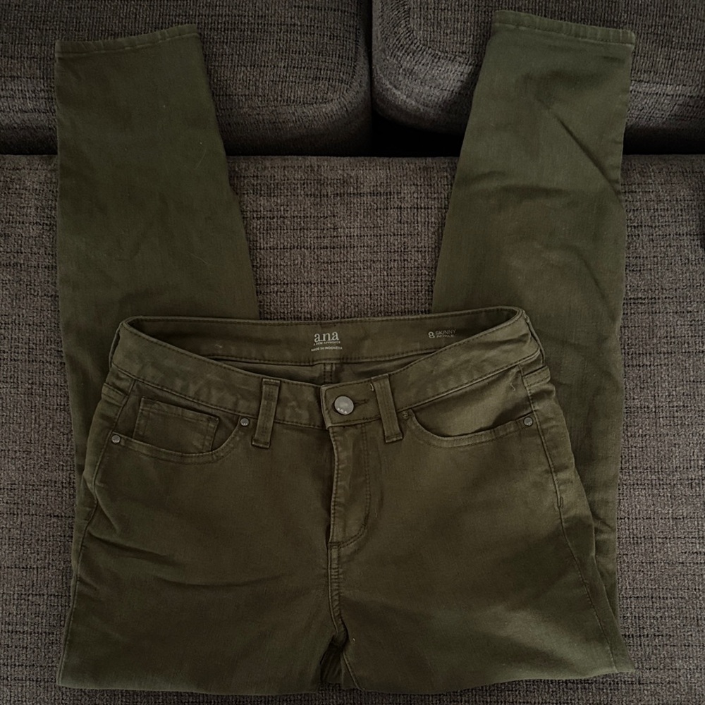a.n.a Olive Green Skinny Jeans